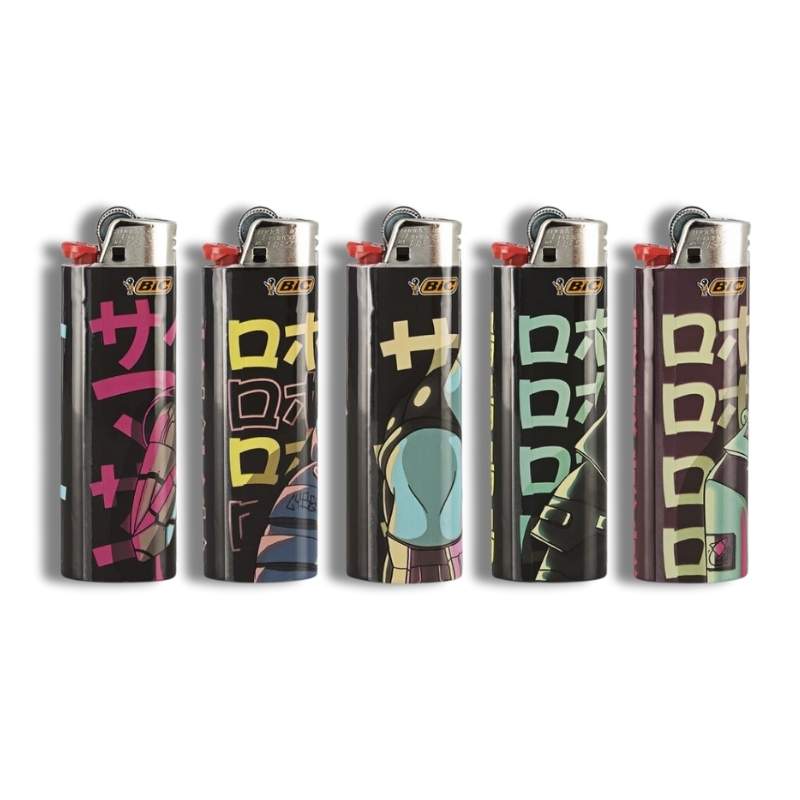 Briquets BIC à motifs manga japonais, en lot de 5