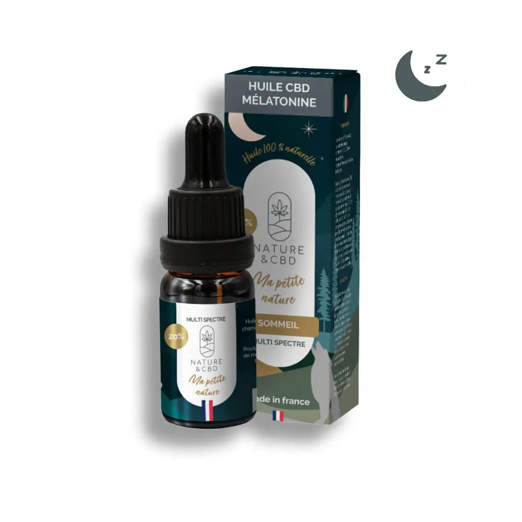 Huile CBD Coco Mélatonine – 20% Spéciale Sommeil